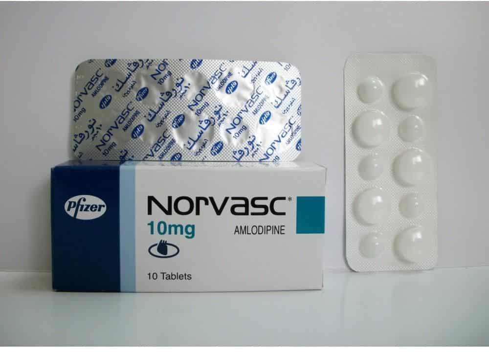 دواء نورفاسك Norvasc و فاعليتها في الذبحة الصدرية و ارتفاع ضغط الدم