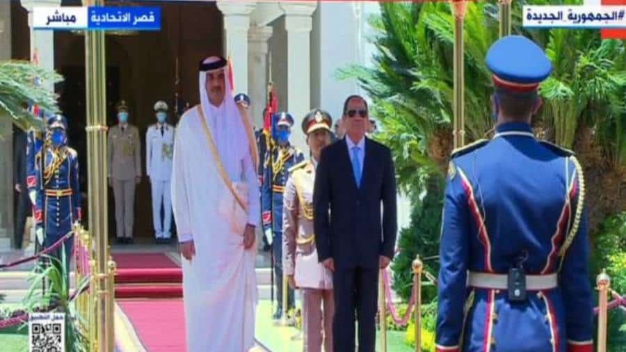 مراسم استقبال رسمية لأمير قطر بقصر الاتحادية