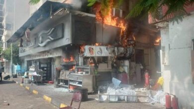 السيطرة على حريق هائل في محل أسماك شهير بالجيزة| صور