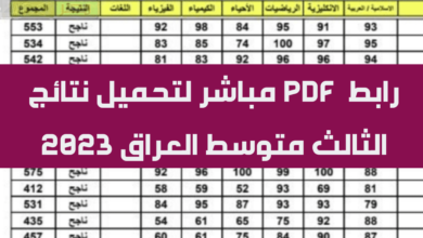 “الآن رابط مباشر ورسمي”لتحميل نتائج الثالث متوسط العراق 2023 الدور الاول pdf