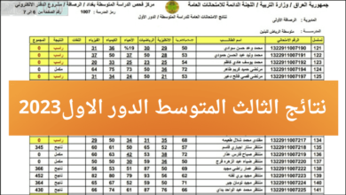 ظهرت PDF “نتائج الـ3 متوسط” رابط نتيجة الثالث متوسط 2023 العراق الدور الأول موقع نتائجنا results.mlazemna